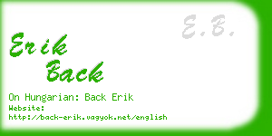 erik back business card